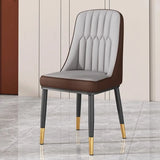 Armless Faux Leather Standard Parsons Dining Chair Image - 13