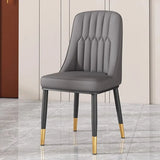 Armless Faux Leather Standard Parsons Dining Chair Image - 14