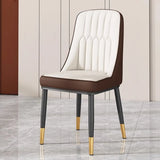 Armless Faux Leather Standard Parsons Dining Chair Image - 16