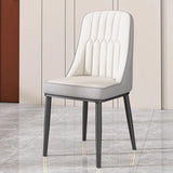 Armless Faux Leather Standard Parsons Dining Chair Image - 18