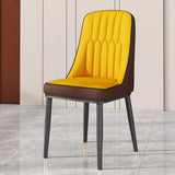 Armless Faux Leather Standard Parsons Dining Chair Image - 21