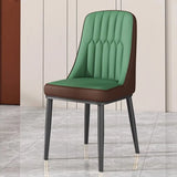 Armless Faux Leather Standard Parsons Dining Chair Image - 25