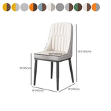 Armless Faux Leather Standard Parsons Dining Chair #size