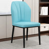 Armless Faux Leather Upholstered Foot Pads Dining Chair Image - 11