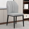 Armless Faux Leather Upholstered Foot Pads Dining Chair Image - 15