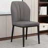 Armless Faux Leather Upholstered Foot Pads Dining Chair Image - 21