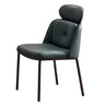 Armless Faux Leather Upholstered Headrest Dining Chair Image - 5