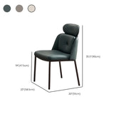 Armless Faux Leather Upholstered Headrest Dining Chair #size