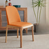 Armless Faux Leather Wood Parsons Dining Chair Cream Image - 11