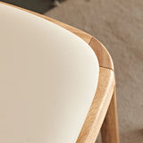 Armless Faux Leather Wood Parsons Dining Chair Cream Image - 14