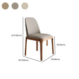 Armless Faux Leather Wood Parsons Dining Chair Cream Image - 17