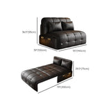 Armless Leather Convertible Black Storage Futon Sofa Bed Image - 13