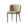 Armless Metal Faux Leather Upholstered Dining Chair Image - 3