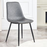 Armless Metal Legs Faux Leather Upholstered Dining Chair Image - 22