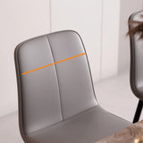 Armless Metal Legs Faux Leather Upholstered Dining Chair Image - 6