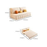 Armless Pillow Back White Cushioned Fabric Futon Bed Sofa Image - 14