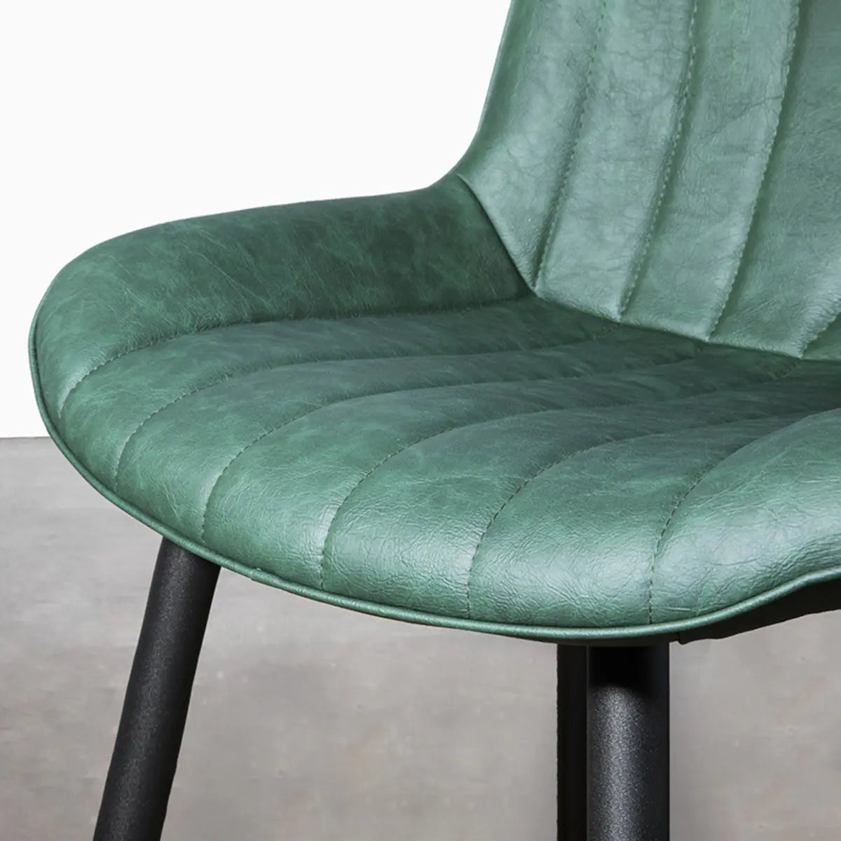 Armless Strip Upholstered Cozy Dining Chairs Green Image - 6