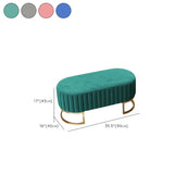 Army Green Oval Flannel Medium Seating Poufs Ottoman Image - 27