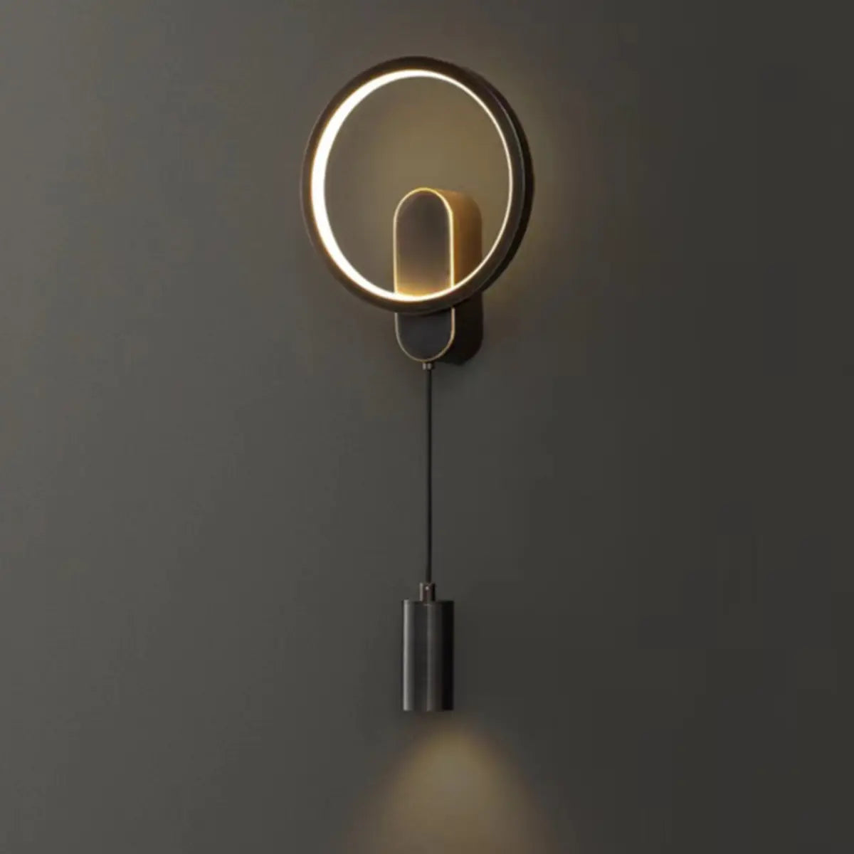 Art Circular Dimmable Metal Ambient Wall Light Gold Image - 11