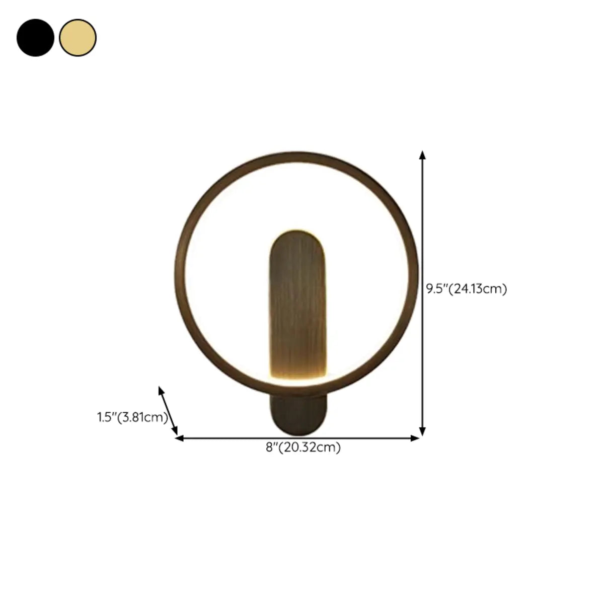 Art Circular Dimmable Metal Ambient Wall Light Gold 