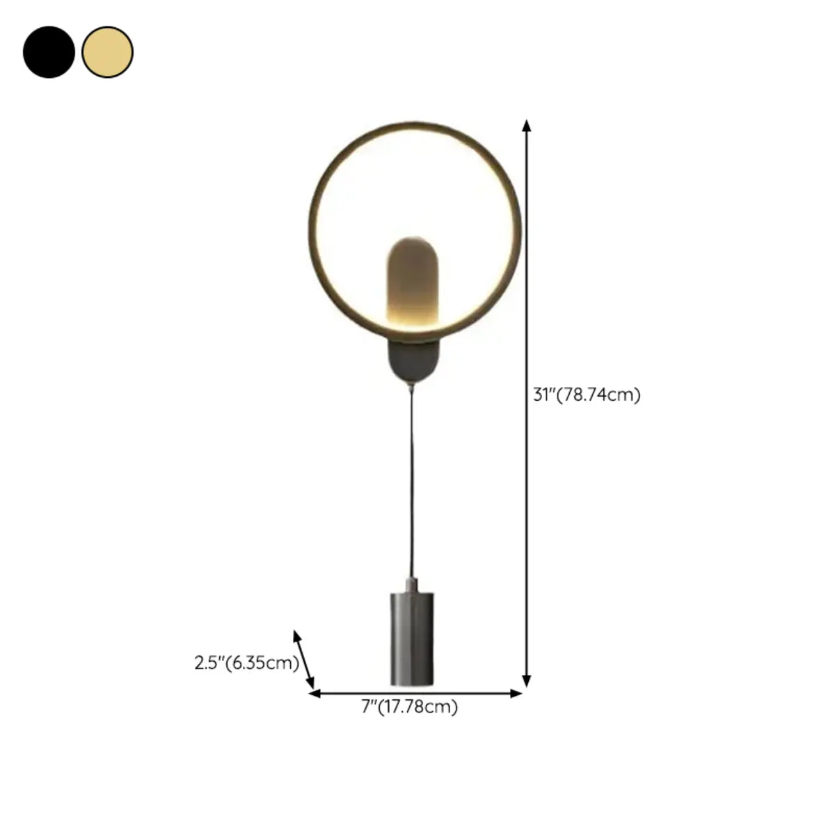 Art Circular Dimmable Metal Ambient Wall Light Gold Image - 17