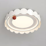 Art Cream Yellow Round Flush Mount Ceiling Fixture Image - 3