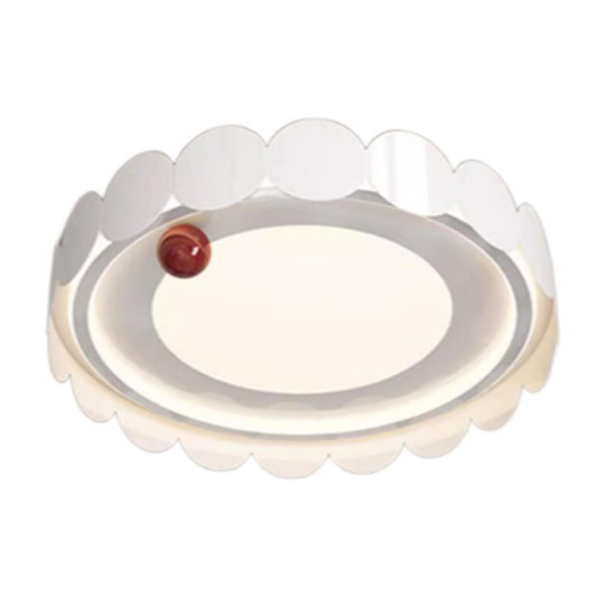 Art Cream Yellow Round Flush Mount Ceiling Fixture Image - 7