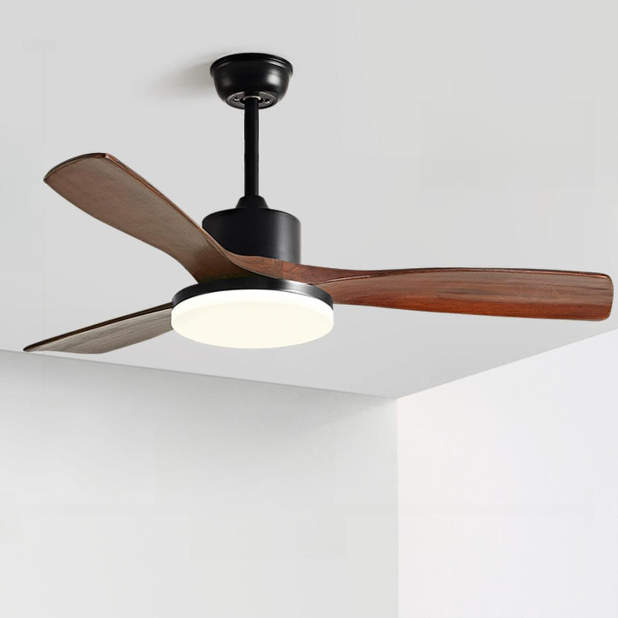 Art Deco Adjustable Standard Wood Ceiling Fan Light Image - 5