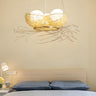 Art Deco Bedroom Gold Mesh Wire Nest Egg Hanging Chandelier Image - 1