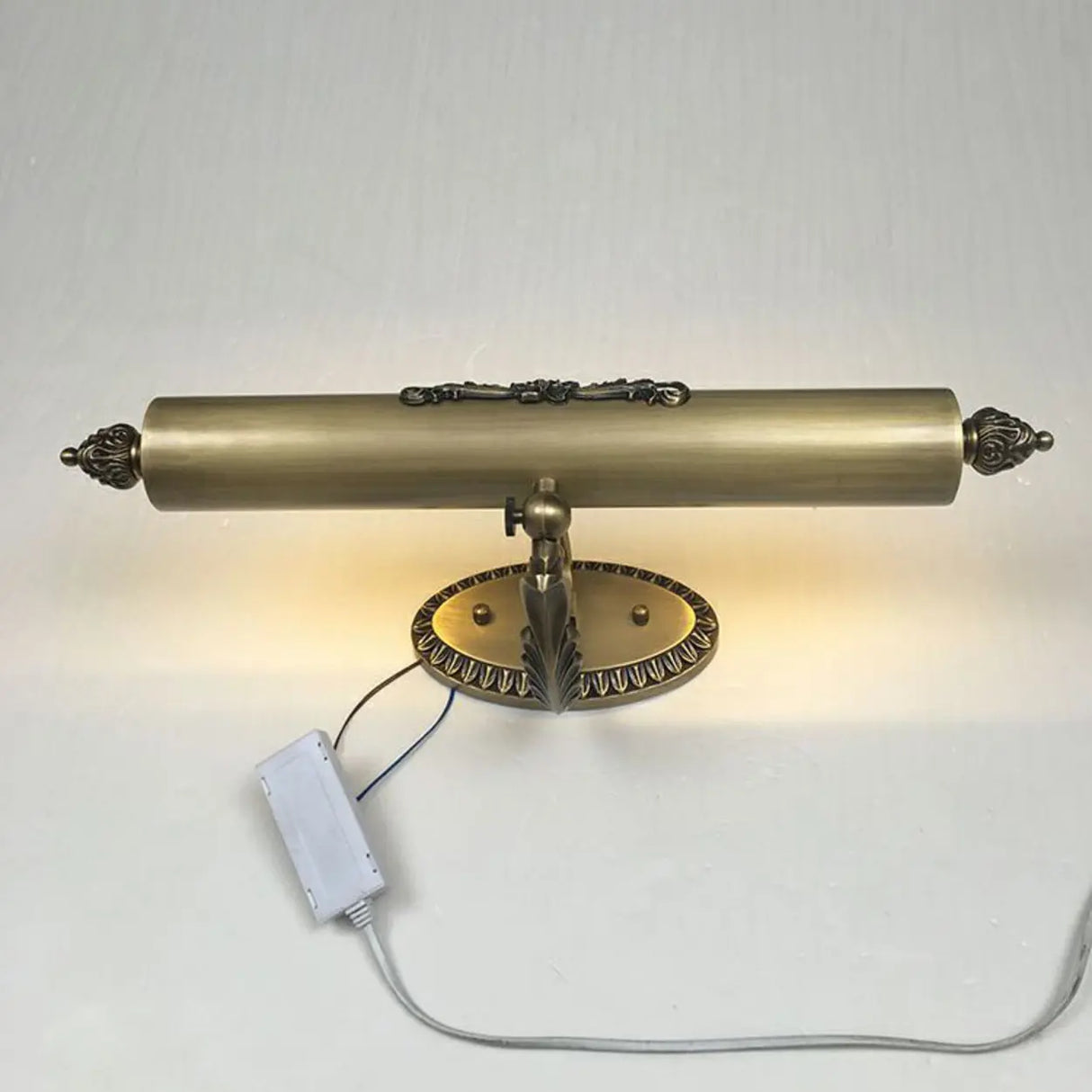 Art Deco Brass Carved Adjustable LED Vanity Light Image - 5