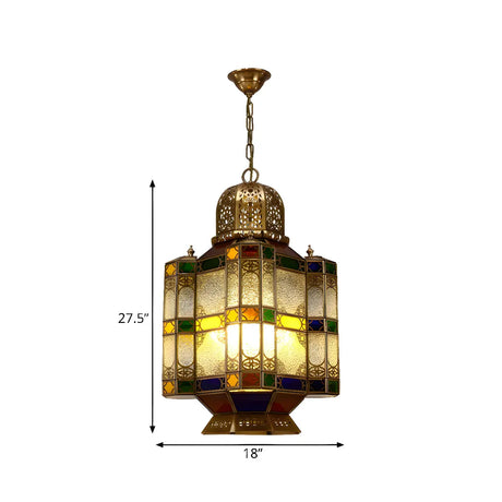 Art Deco Brass Lantern Pendant Chandelier Restaurant #size