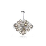 Art Deco Bubble Chandelier Smoke and Clear Glass Globes Image - 13