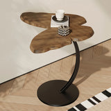 Art Deco Butterfly Brown Wood Pedestal Chairside Table Image - 5