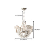 Art Deco Clear Glass Feather Chandelier Adjustable Height #size