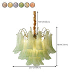 Art Deco Colorful 3 Tiers Glass Leaf Flower Chandelier Image - 22