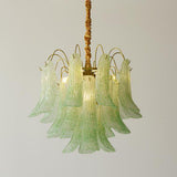 Art Deco Colorful 3 Tiers Glass Leaf Flower Chandelier Image - 6