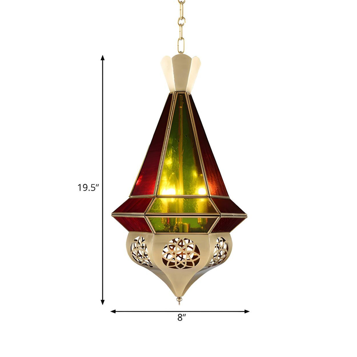 Art Deco Colorful Dining Room Lantern Pendant Chandelier Image - 5