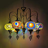 Art Deco Colorful Mosaic Glass Oval Pendant Chandelier Image - 5