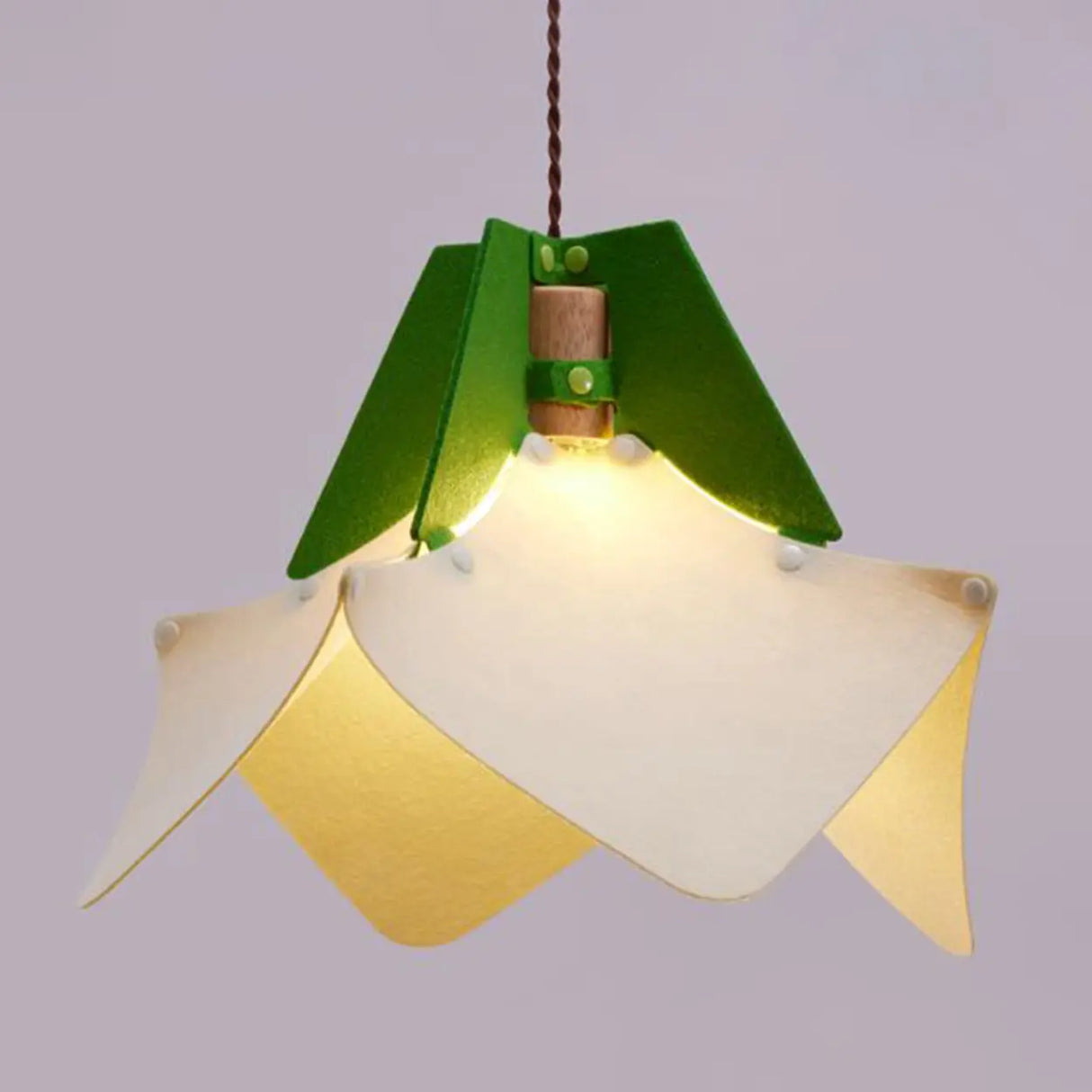 Art Deco Dining Room Abstract Green and White Pendant Light Image - 10