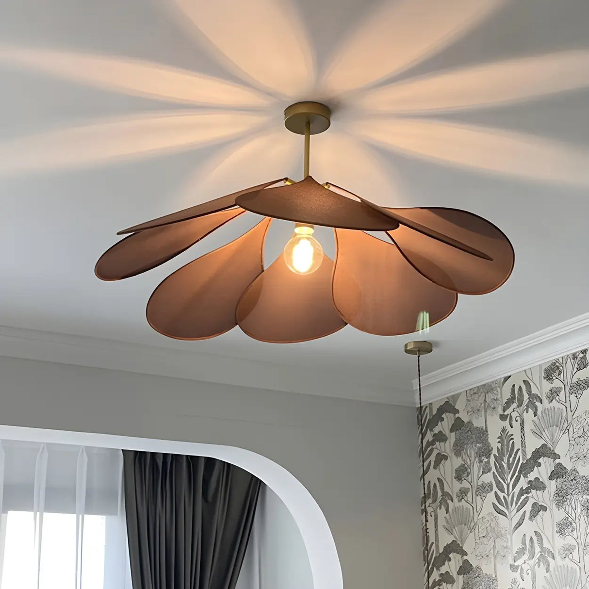 Art Deco Floral Petal Coffee Living Room Pendant Light Image - 9