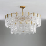 Art Deco Gold Luxury Snowflake Crystal Chandelier Image - 16