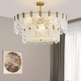 Art Deco Gold Luxury Snowflake Crystal Chandelier Image - 3