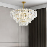 Art Deco Gold Luxury Snowflake Crystal Chandelier Image - 8