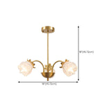 Art Deco Gold Round Floral Glass Petal Chandelier #size