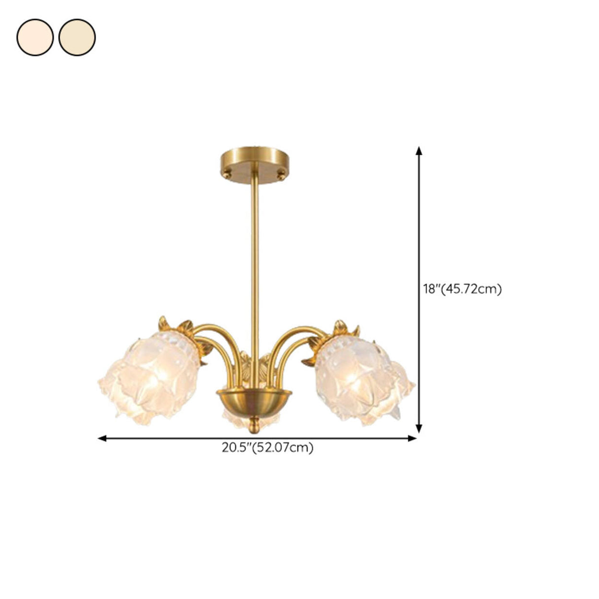 Art Deco Gold Round Floral Glass Petal Chandelier Image - 21