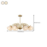 Art Deco Gold Round Floral Glass Petal Chandelier Image - 23