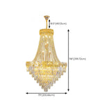 Art Deco Luxury Crystal Gold Chandelier Adjustable Height Image - 21