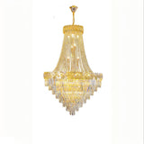 Art Deco Luxury Crystal Gold Chandelier Adjustable Height Image - 7