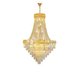 Art Deco Luxury Crystal Gold Chandelier Adjustable Height Image - 9