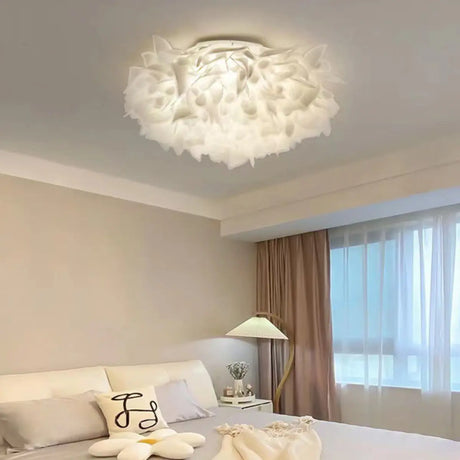 Bedroom Mini Art Deco White Flush Mount Ceiling Light Image - 1